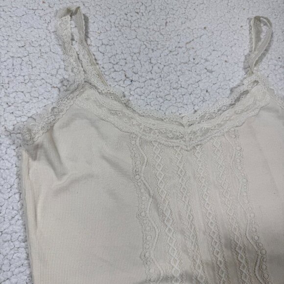 Maurices Womens Lace Preppy Cami Tank Top Large White Casual Base Layer Capsule - Picture 2 of 7